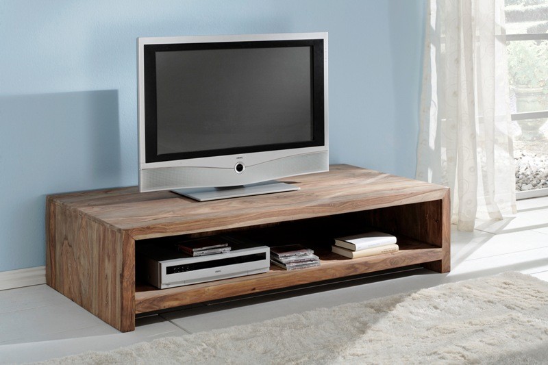 YOGA Couchtisch TV Tisch mit Ablage 140x70 Sheesham Natur Shisham by Wolf M&ouml;bel Preisvergleich