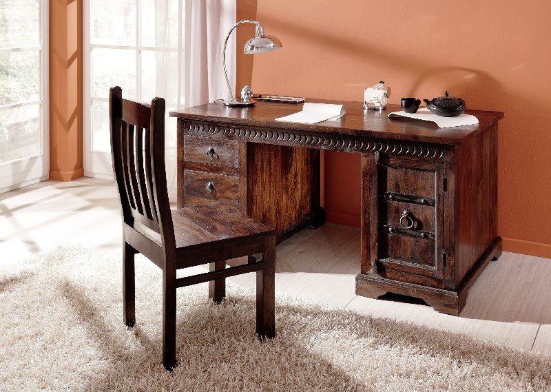 BOMBAY Schreibtisch 150 x 85 Kolonial Braun by Wolf M&ouml;bel