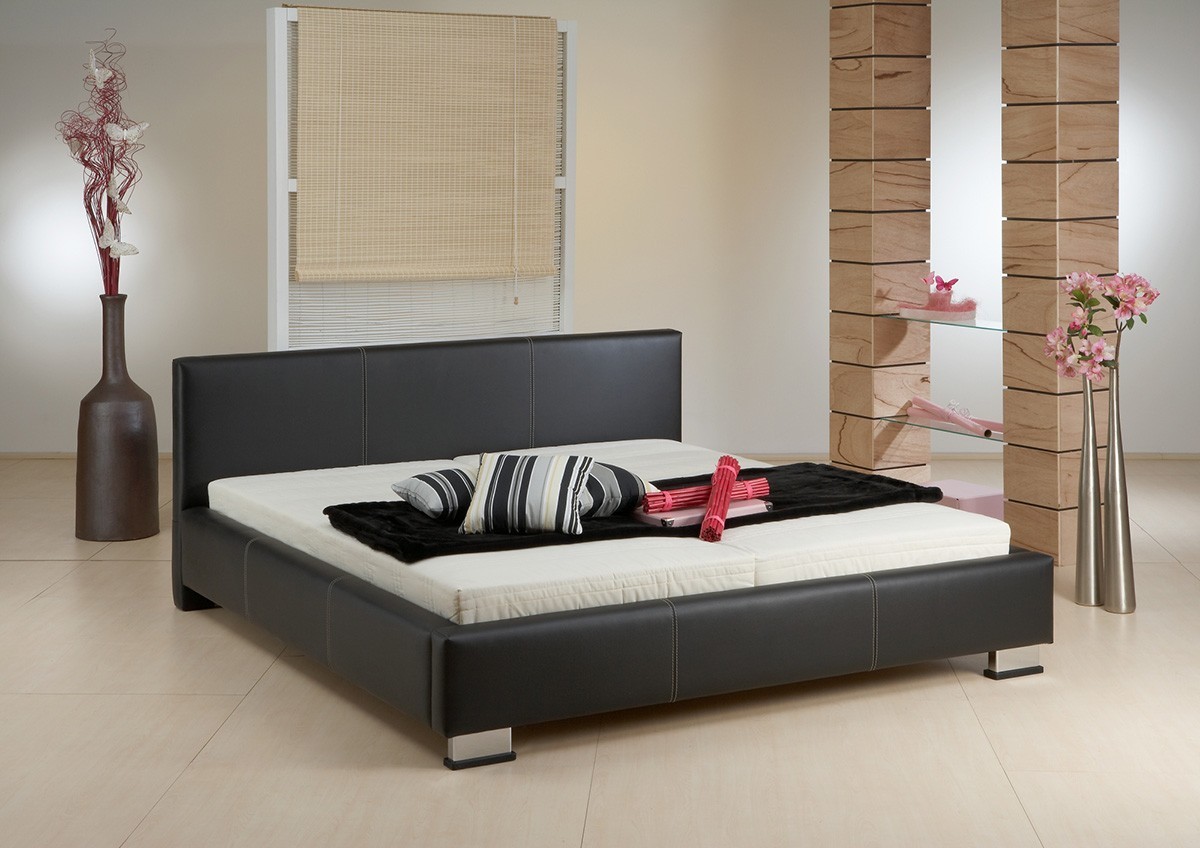 Exclusives Bett 140x200cm Leonardo Schwarz Napalon Leder Polsterbett 140cm Preisvergleich