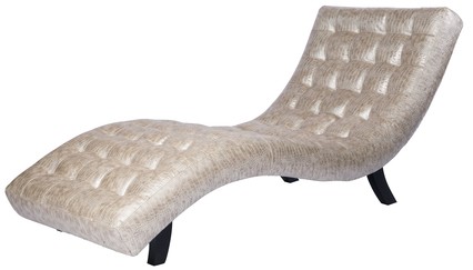 Deluxe Chaiselongue Liege Snake Silver Croco Antik