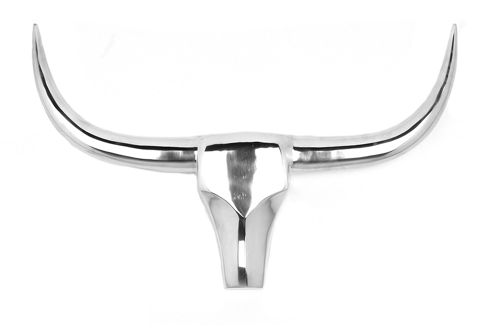 Geweih Deko Geweih B&uuml;ffel 90 cm Aluminium handpoliert Wanddekoration