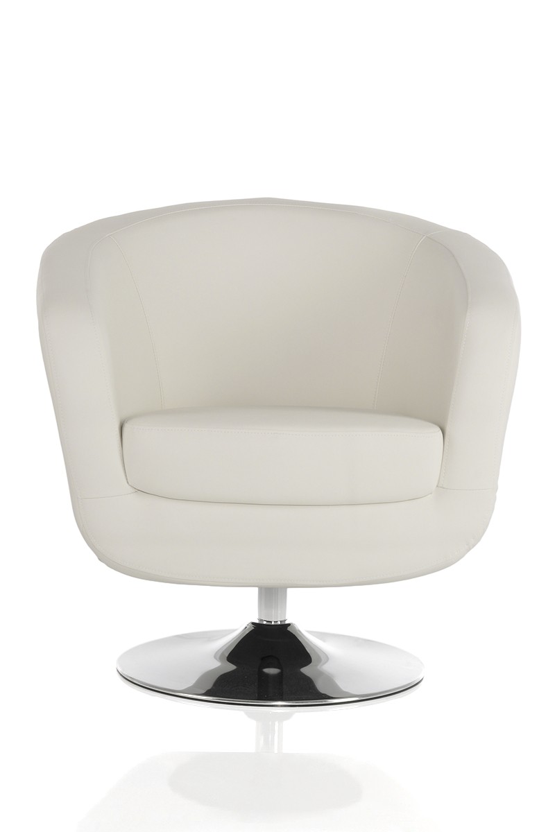 Sessel Big Boss Weiss Napalon Leder Lounge M&ouml;bel drehbar