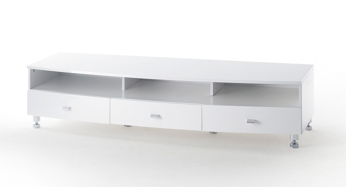 Lowboard Fancy Weiss Hochglanz 3 Schubladen/3 Ablagef&auml;chern TV Board
