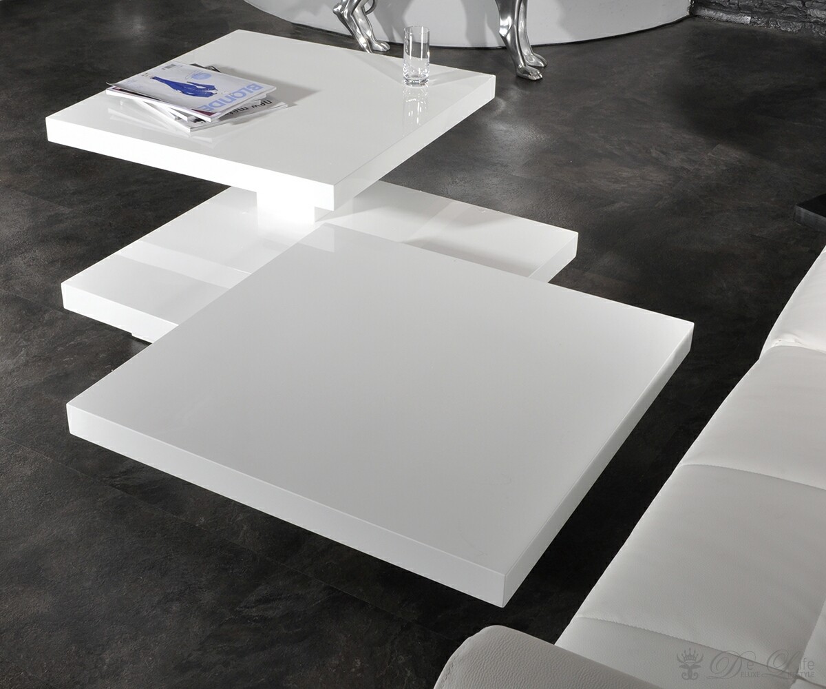 Couchtisch rotate xl 126x80 cm weiss hochglanz gröÃe variabel ...