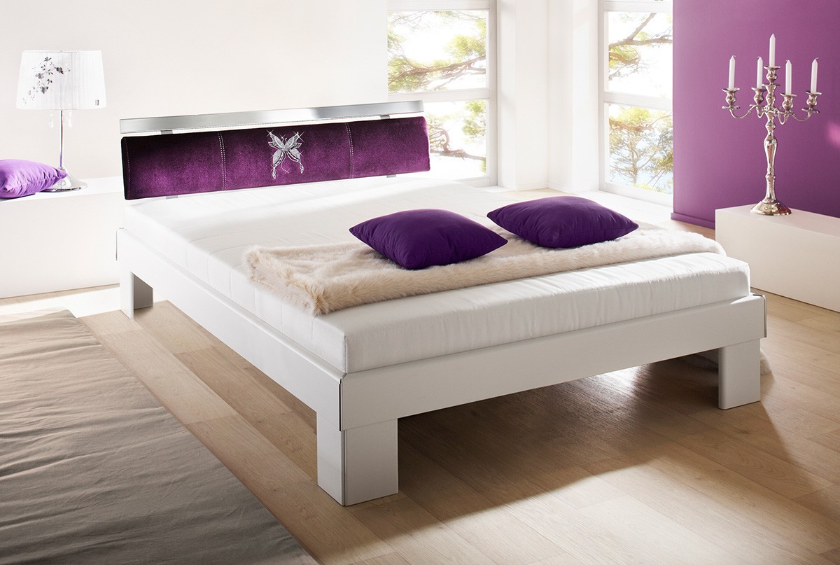 Papillon Futon Bett 140x200 Weiss Stofflehne Butterfly eBay