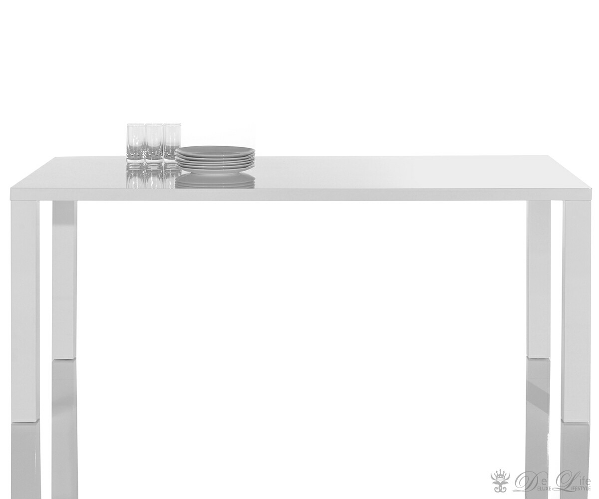 Esstisch Nautika 160x90 cm Weiss Hochglanz lackiert Design Tisch 160