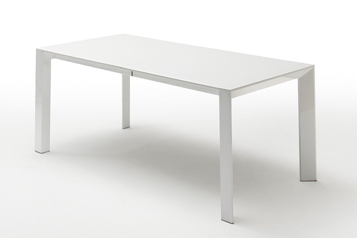 Esstisch Casimir 180/260x90 cm Weiss Hochglanz mit Auszug auf 260 cm