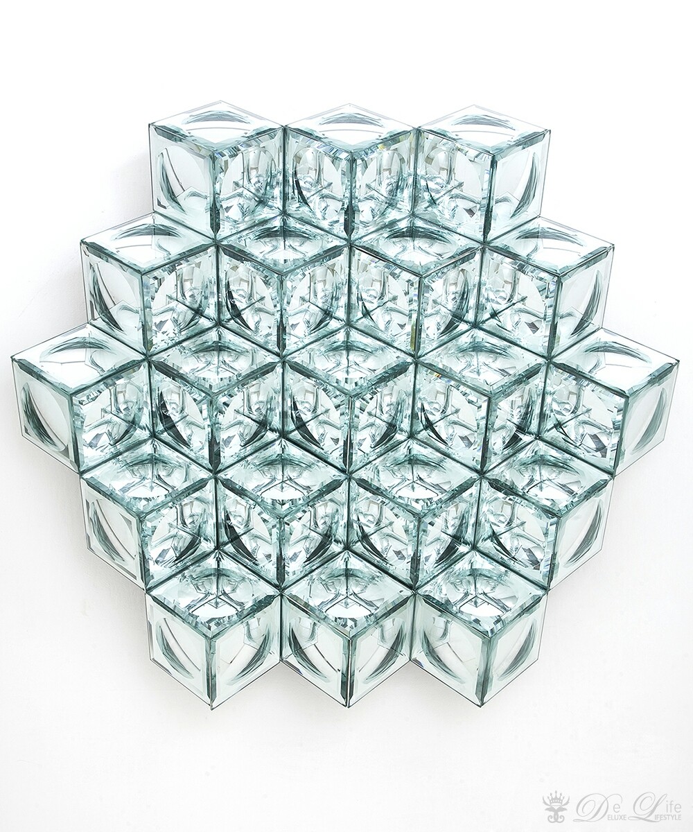 Spiegel Psychodelic 109x101 cm 19 quadratische W&uuml;rfel by Kare Design Preisvergleich