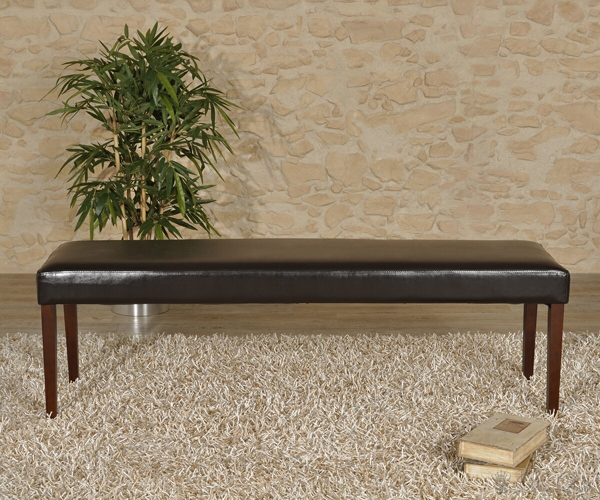 Sitzbank Mazzaro 140x48 cm Braun / Kolonial Napalon Leder Holz Bank Preisvergleich