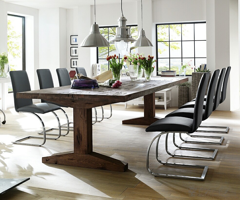 Esstisch Hektor 300x120 cm verwittert Eiche Massiv Vintage Tisch