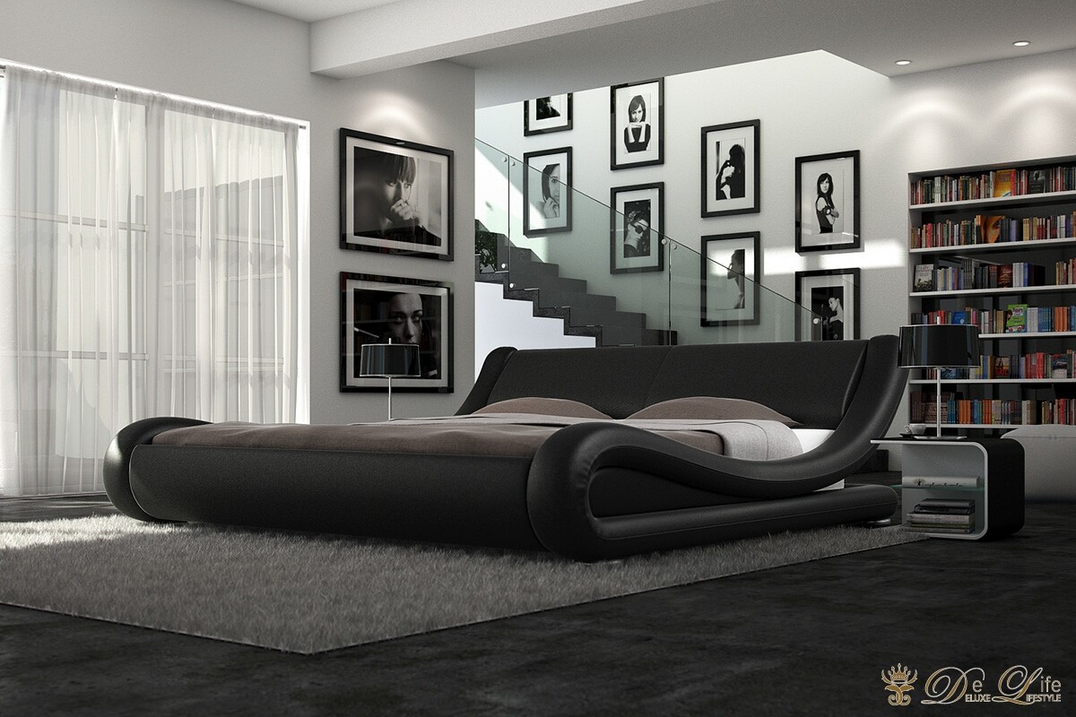 Bett-Prima-Donna-180x200-cm-Schwarz-Napalon-Leder-180cm