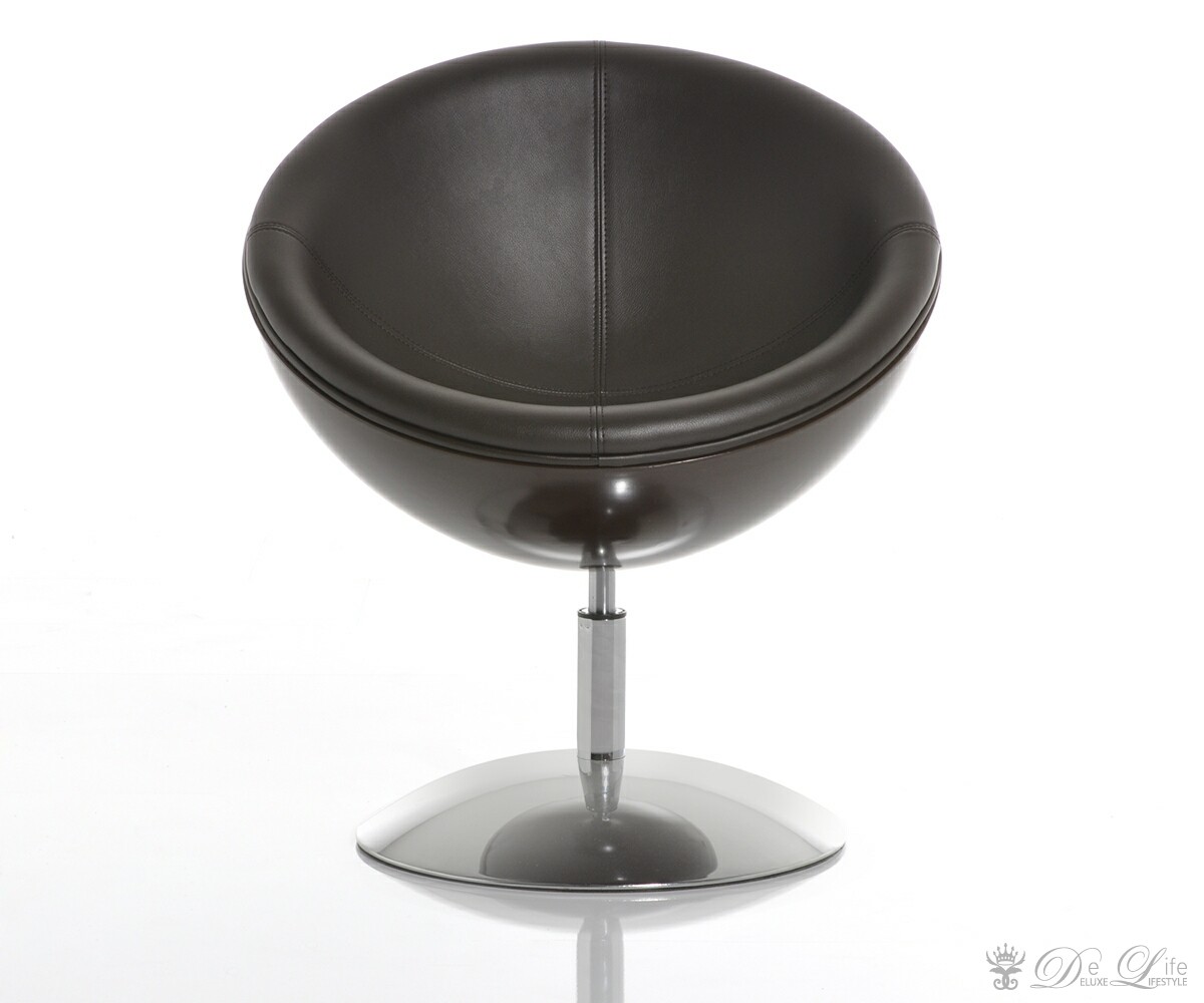 Sessel Galaxy Braun / Braun Napalon Leder Chrom Drehsessel