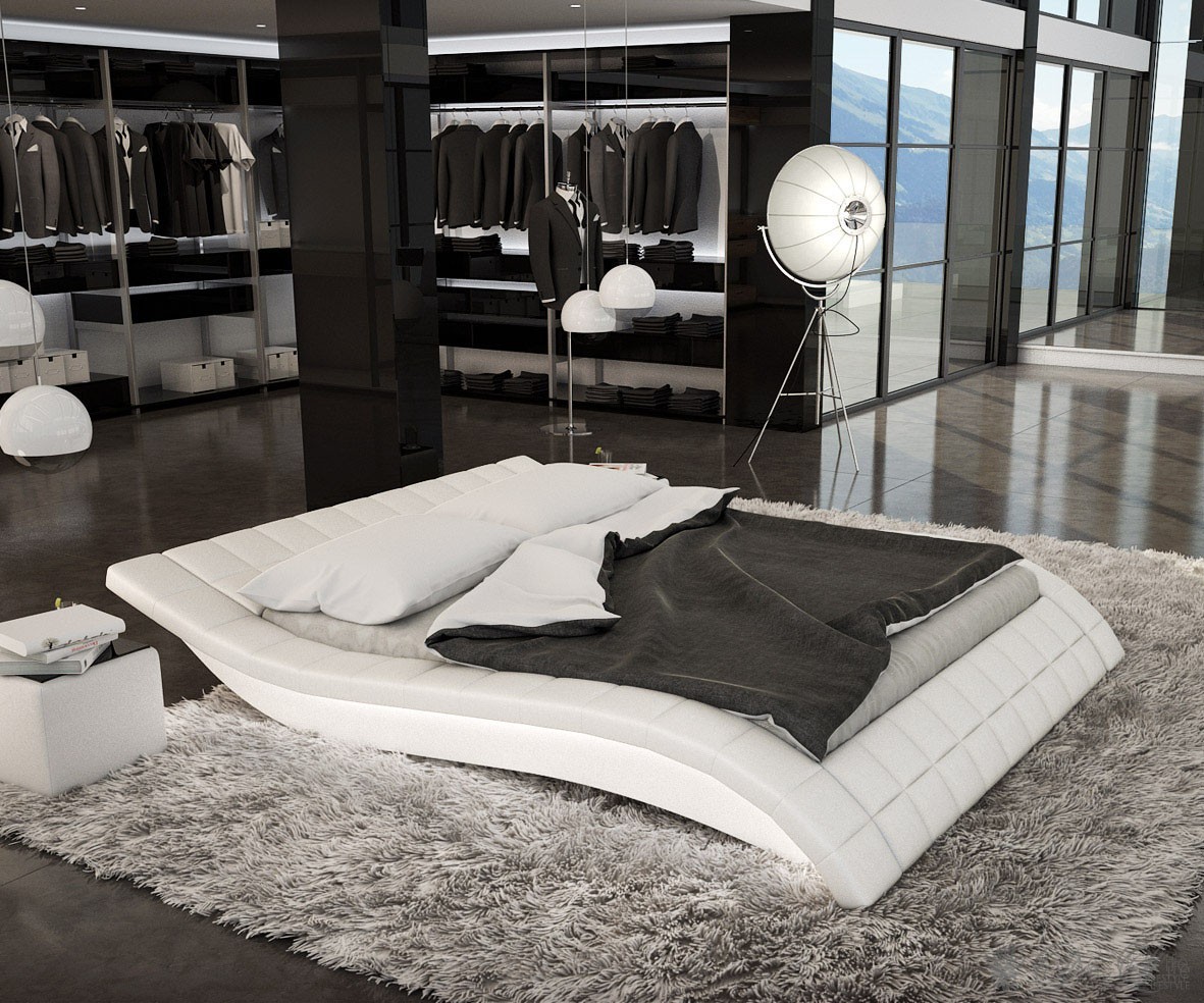 Polsterbett queens 180x200 cm weiss design bett 180 cm doppelbett ... Doppelbett 180x200