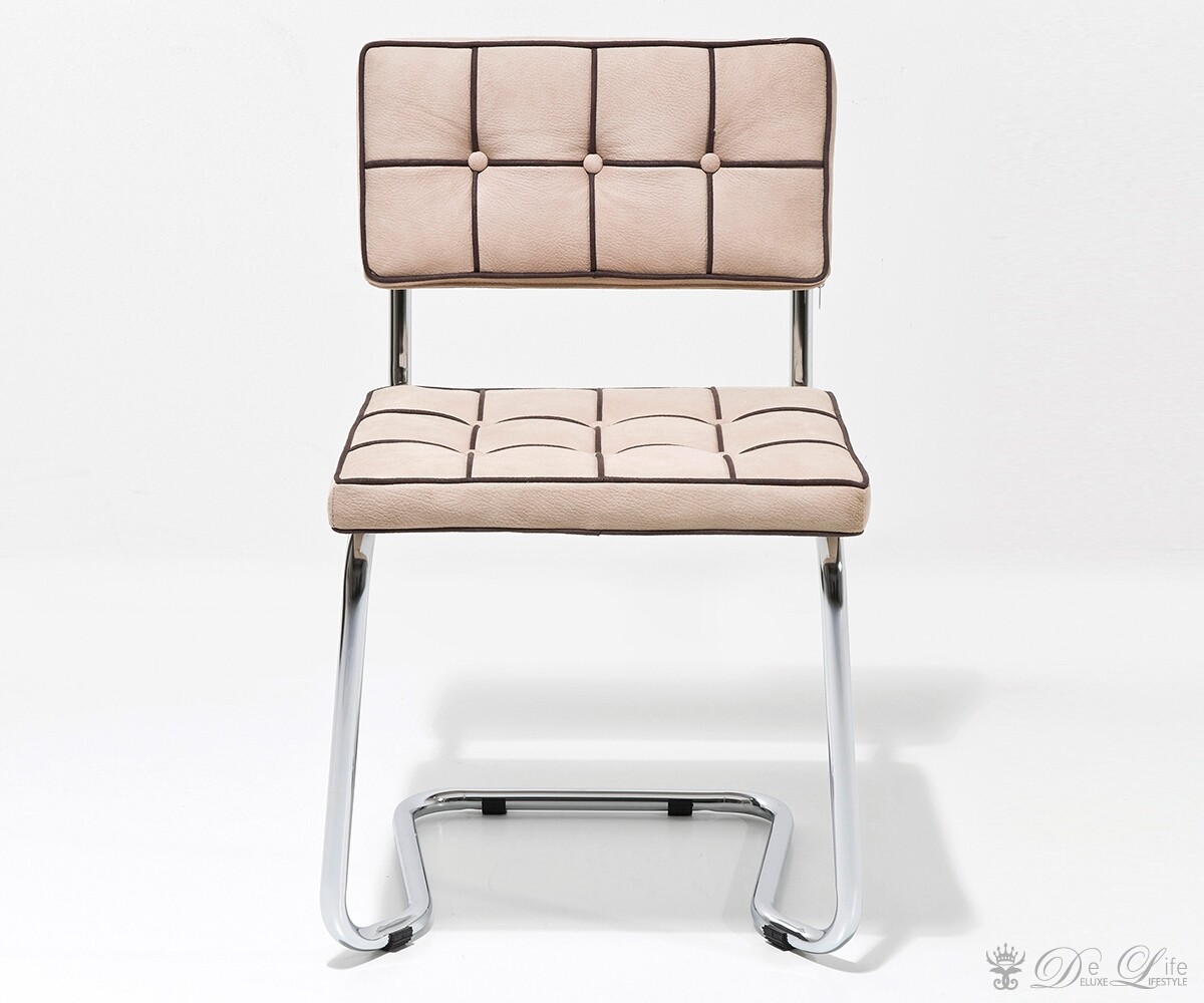 Freischwinger Expo Square 84x46 cm Creme Design Stuhl by Kare Design