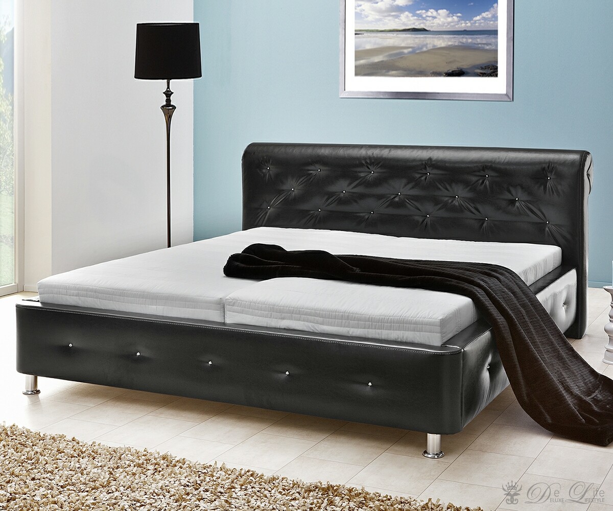 Bett Fernando 180x200 cm Schwarz Napalon Leder Schlafzimmerm&ouml;bel 180cm