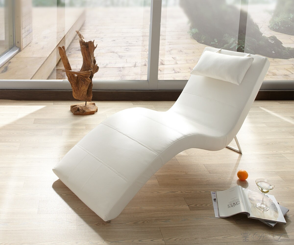 Relax Liege Fiona Weiss Chaiselongue inkl. Kissen
