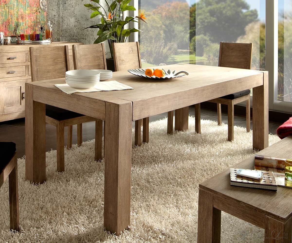Guru holztisch big akazie sand 140x100 cm esstisch by wolf möbel Design holztische