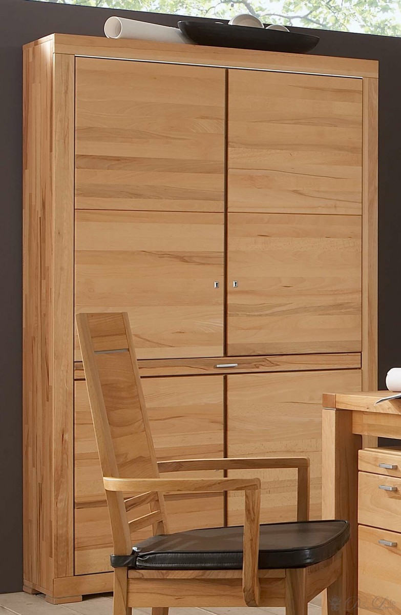 Aktenschrank Maurice 126x205cm Kernbuche Natur Massivholz Preisvergleich