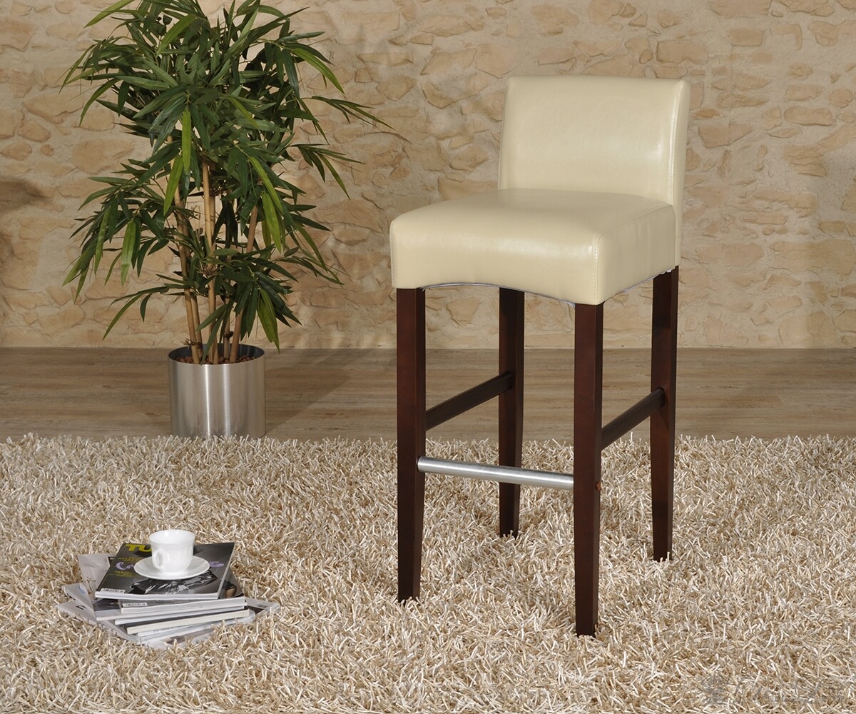 Barstuhl Ina Creme / Braun Kolonial Napalon Leder Barhocker (2 St&uuml;ck) Preisvergleich