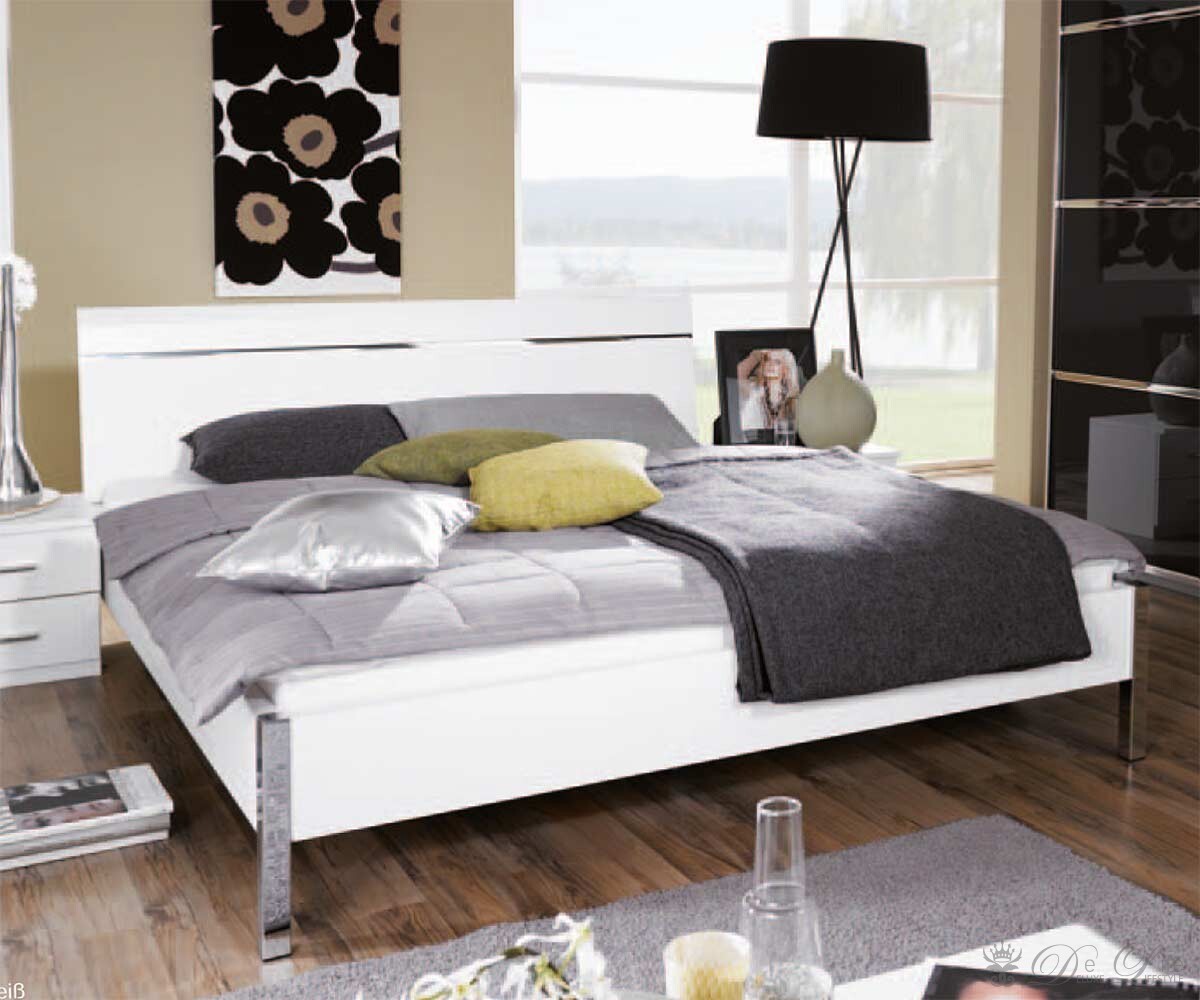 Bett Performance 140x200 cm Weiss Chrom Futonbett