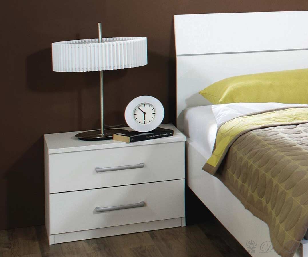 Nachtkonsole Cliff 50x38 cm Weiss Silberfarben Nachtschrank Preisvergleich