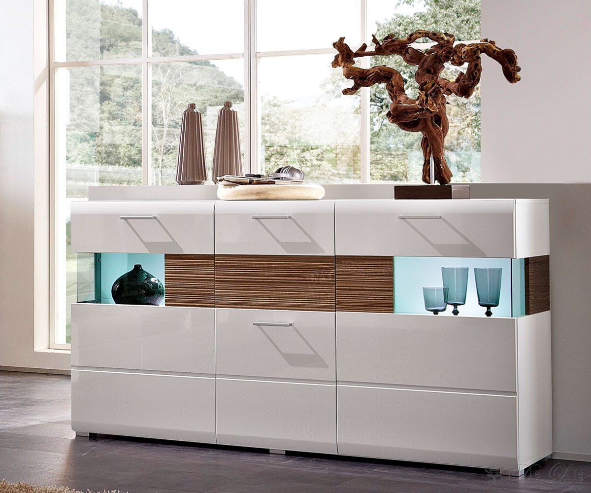 Sideboard stafford 165x95cm weiss sonoma eiche dunkel kommode 3 ...
