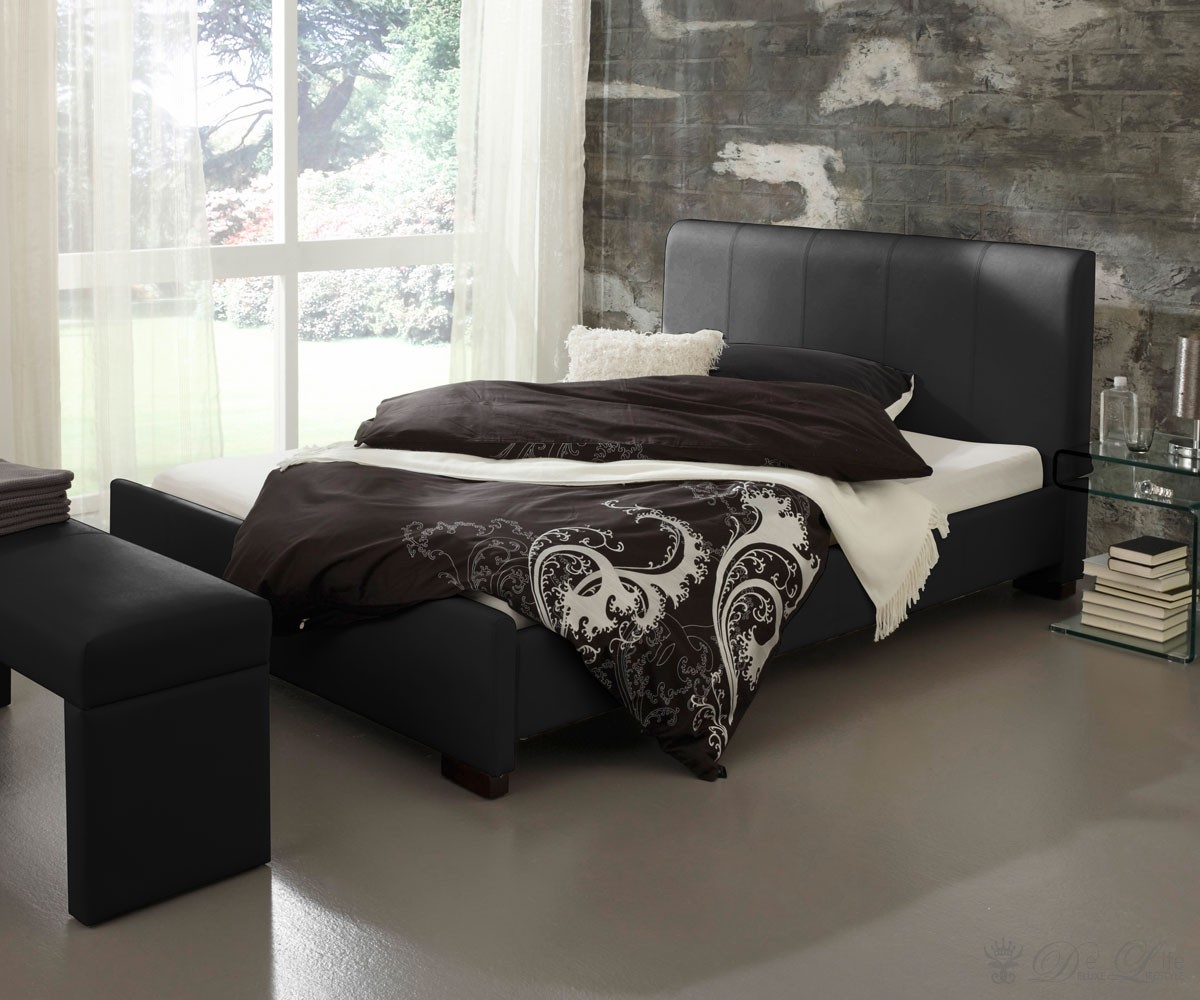 Polsterbett milano 140x200 cm schwarz schlafzimmermöbel bett 140 ...