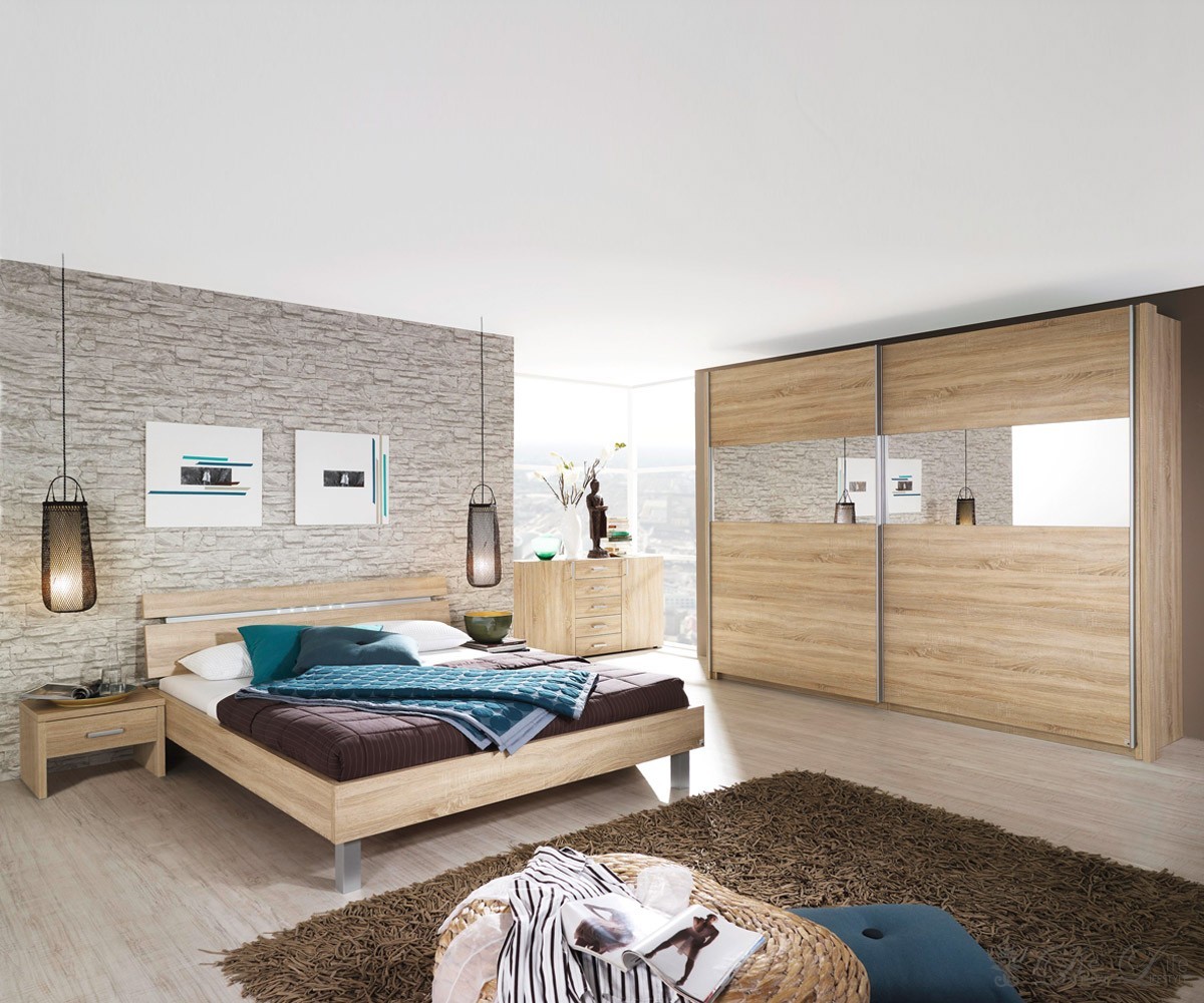 Schlafzimmer virginia eiche bett 180x200 schrank kommode ...