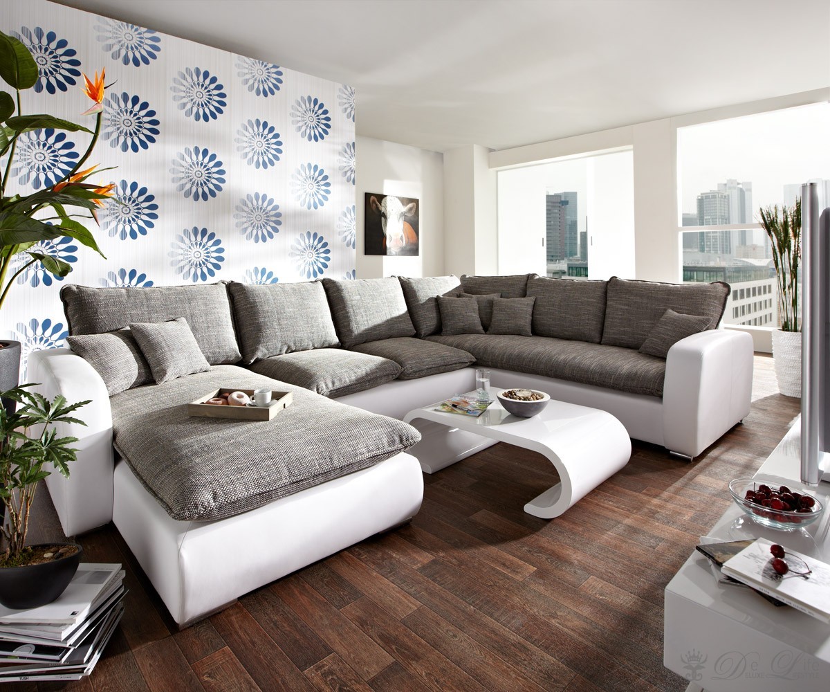 Wohnzimmer weiss grau holz: modernes wohnzimmer design wie sieht ...