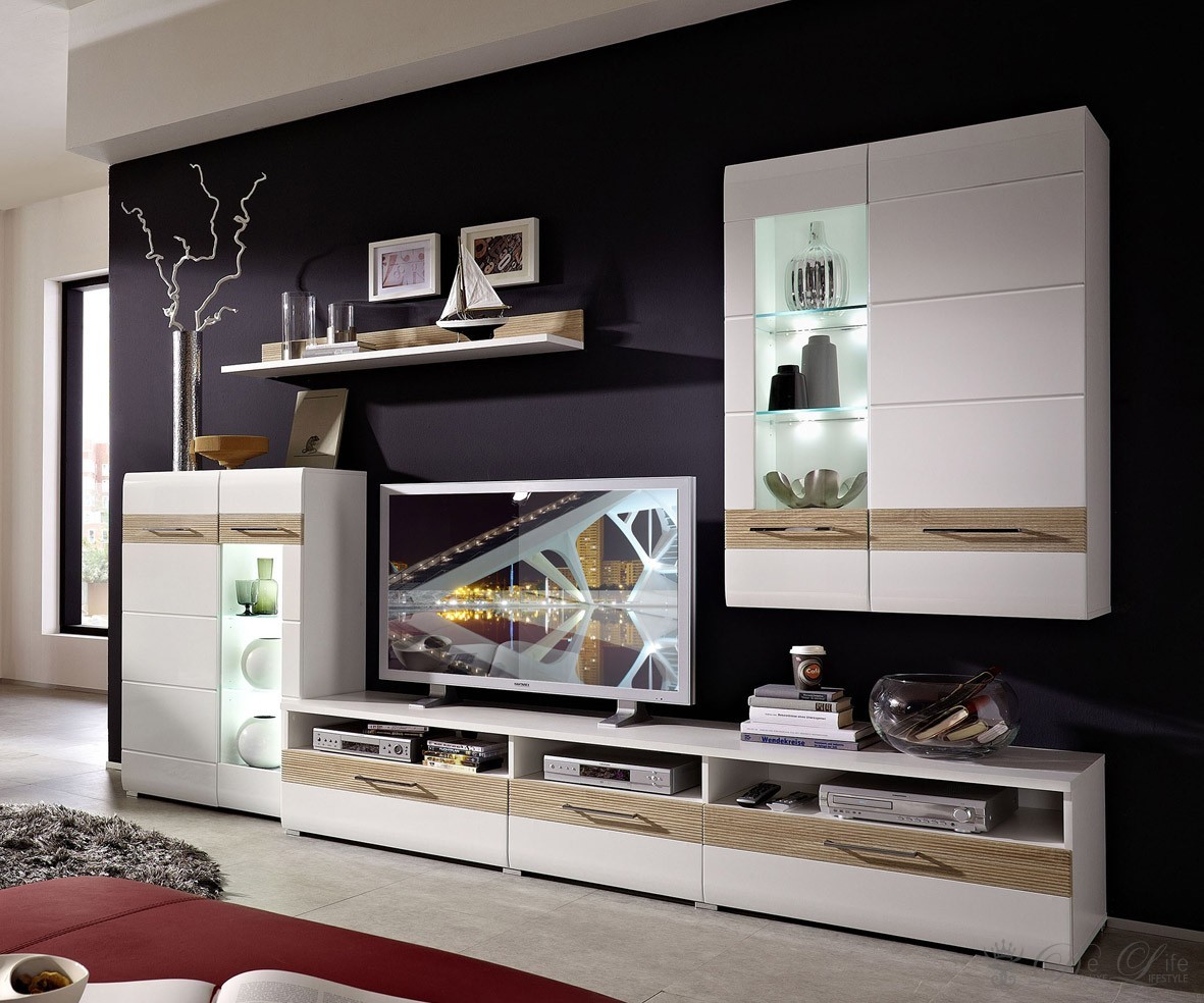 Wohnzimmer regalwand: dreamshome wohnwand "lavis", schrank vitrine ...