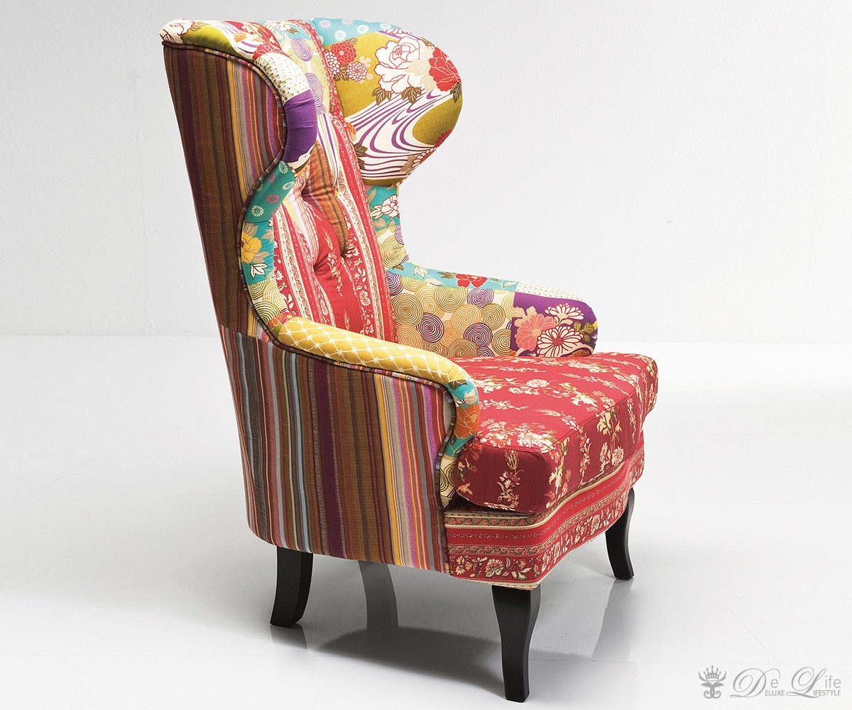Ohrensessel Patchwork Red Bunt Lounge Sessel By Kare EBay