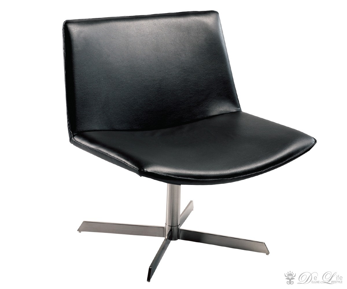 Lounge Chair Nevan Schwarz Gestell Edelstahl Drehstuhl Drehsessel Lounge Chair Nevan Schwarz Gestell Edelstahl Drehstuhl Drehsessel