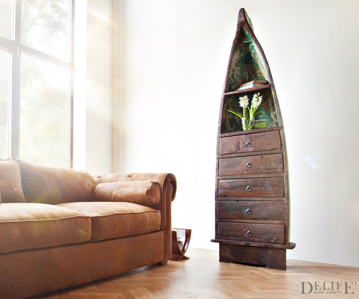 Schrank Boot Unsinkbar II Holz 60x200 cm Regal mit Schubladen | eBay