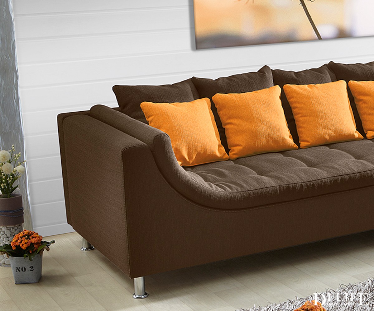 Wohnlandschaft london 325x215 cm braun orange ecksofa ot l o. r ... Zimmer braune couch