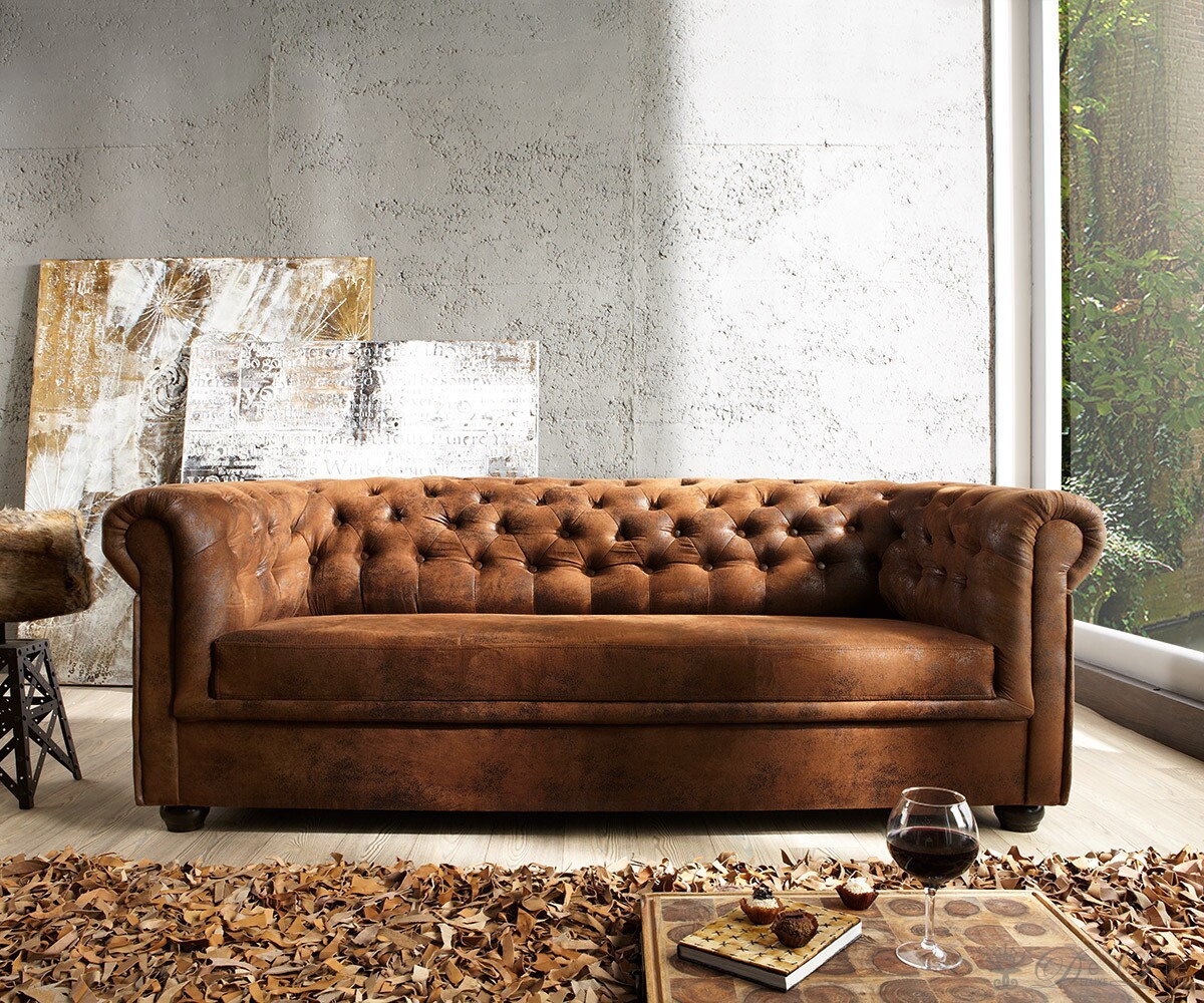 Chesterfield Sofa Braun Leder