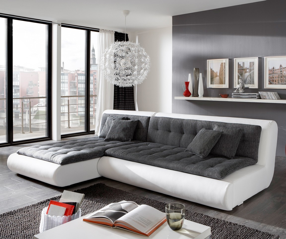 Sofa Exit 280x190 Weiss Anthrazit Couch mit Bettkasten Schlafsofa | eBay
