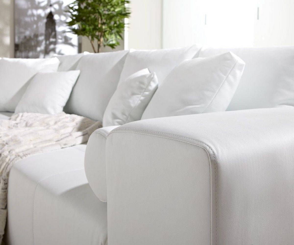 Big-Sofa Marbeya 290x110cm Weiss mit Schlaffunktion Möbel ...