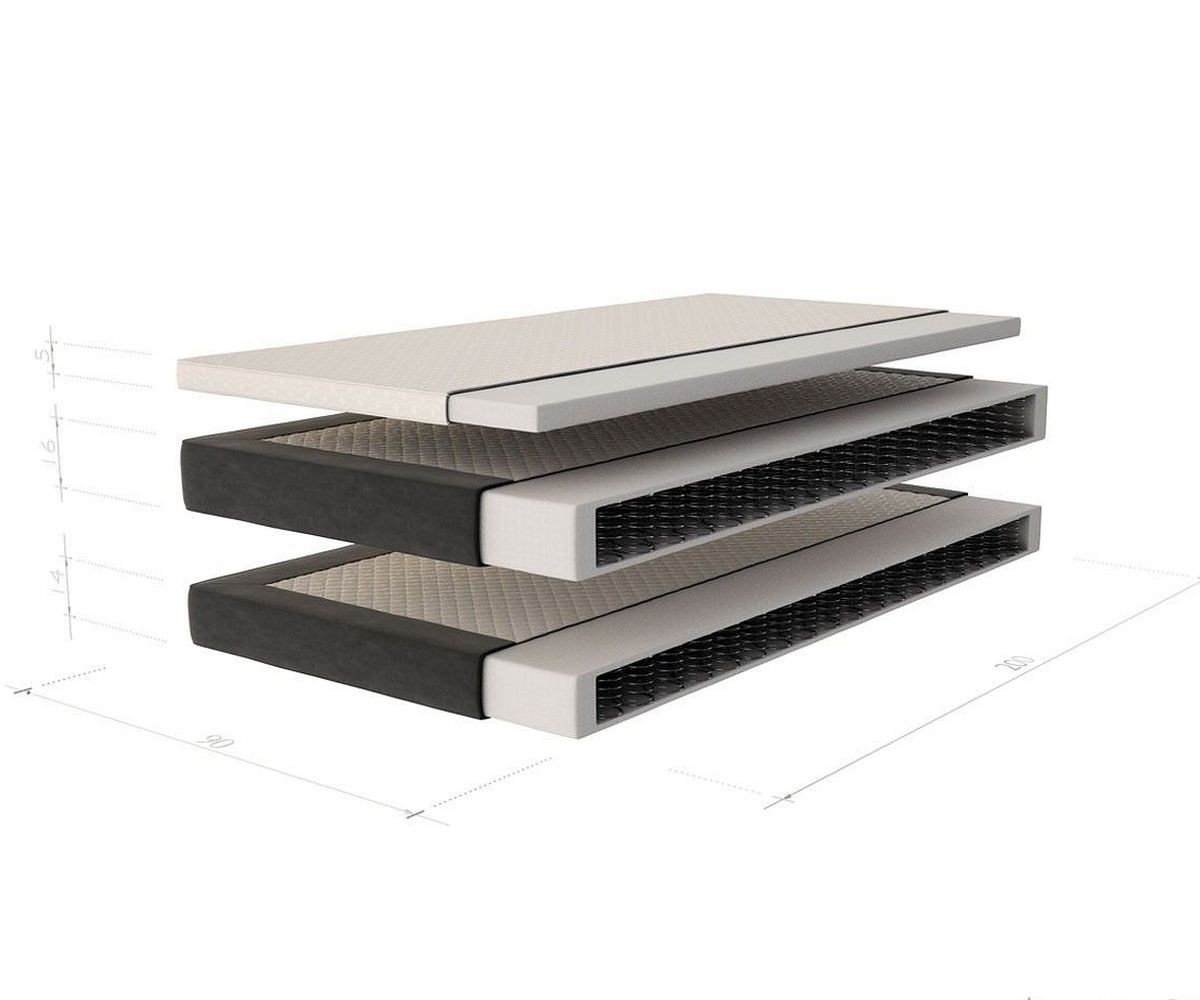 6120 Boxspringbett Junis 180x200 Schwarz Matratze und _2