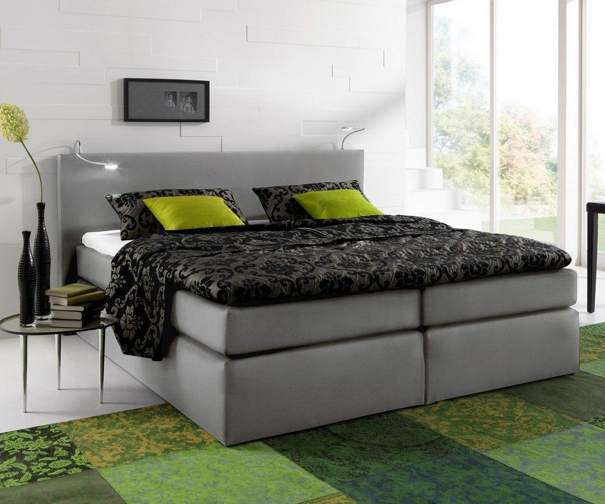 boxspringbett alan 180x200 grau matratze und topper möbel betten