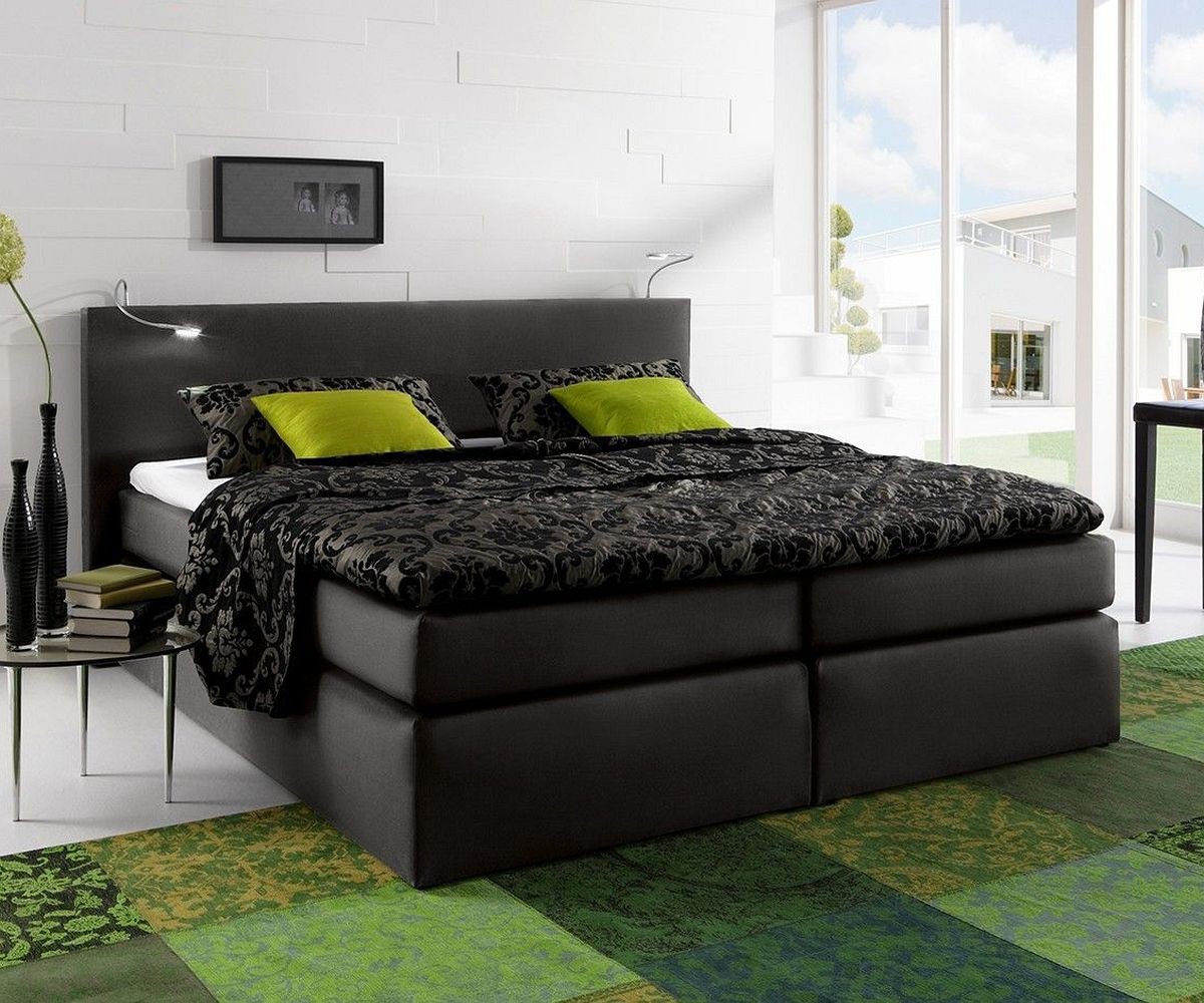 boxspringbett alan 180x200 schwarz matratze und topper möbel